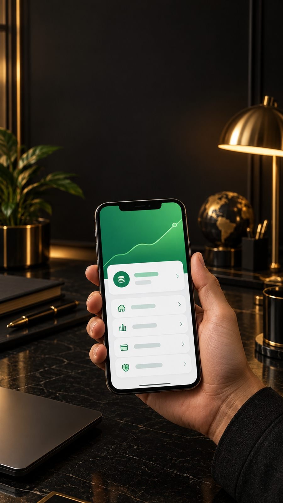 Trabalhador consultando informações financeiras pelo celular